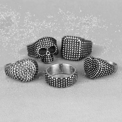 skull ring. stainless steel heart signet skill. love ring. rings for women, men. square ring. creative ring. gift ring.