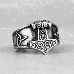celtic ring, stainless steel viking ring, thor hammer ring, rings for men, triskele ring, rings for women, norse ring