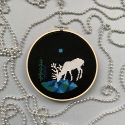 magic deer cross stitch pattern