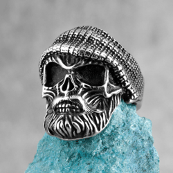 gangster skull ring men silver gothic ring biker rings for men human skull ring gangster stainless steel ring punk rings