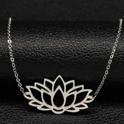 lotus necklace tiny lotus pendant lotus flower necklace zen necklace yoga necklace for women layering floral necklace