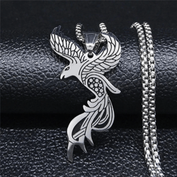 phoenix necklace, firebird necklace, mythology necklace, phoenix women necklace, phoenix silver pendant, phoenix jewelry