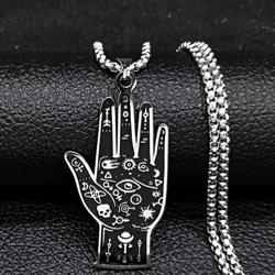 hamsa hand necklace hand of fatima necklace hand of god necklace protection necklace stainless steel evil eye necklace