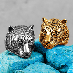 tiger ring, stainless steel mens ring, panther ring, animal tiger ring, puma ring, lion ring, big cat ring, animal cat