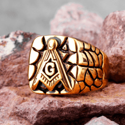 masonic ring. stainless steel mason ring. mason emblem signet. freemason rings. masonic jewelry. master mason ring