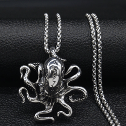 octopus necklace stainless steel octopus pendant necklace octopus jewelry kraken necklace ktulhu necklace octopus choker