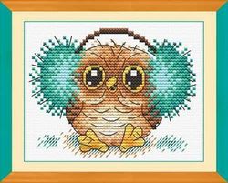 cross stitch kit for beginners cross stitch kit with counting mini embroidery pattern 'owl'