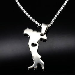 italy necklace italy map country necklace love italy necklace stainless steel italy map pendant necklace italian jewelry