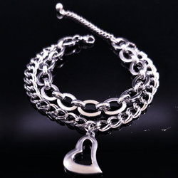 heart bracelet - friendship bracelet - stainless steel bracelet - love bracelet - heart jewelry - relationship bracelet