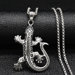 gecko necklace silver lizard necklace tiny dragon pendant gecko charm necklace lizard jewelry cute animal necklace gift
