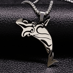 orca whale necklace killer whale charm necklace silver big fish necklace orca whale charm pendant orca jewelry origami