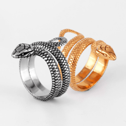 snake ring. serpent cobra ring. stainless steel.