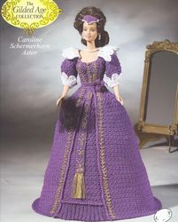 crochet pattern pdf-fashion doll barbie- outfit for doll-vintage pattern- barbie dress pattern