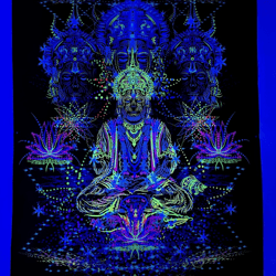 blacklight tapestry hanuman art wall poster indian backdrop spiritual painting trippy decor wall decor home decoration