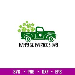 Happy St Patricks Day Truck, Happy St Patricks Day SVG Cut File, Paddy Day Svg, Vintage Truck SVG, Shamrock SVG, Shamroc