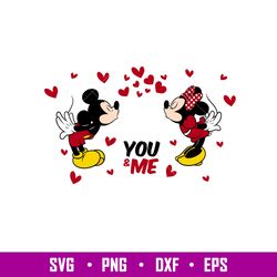 you me full wrap, you _ me mickey _ minnie full wrap svg, valentines day svg, starbucks svg, love svg, png,dxf,eps file