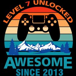 level 7 unlocked awesome since 2011, birthday svg, born in 2011 svg, 2011 svg, 7th birthday svg, 7th birthday gift, 7th