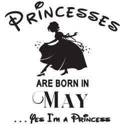 princesses are born in may yes im a princess, birthday svg, birthday girl, birthday princess, may birthday svg, princess