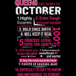 queens are born in october, happy birthday svg, birthday svg, happy birthday, birthday, october svg, october birthday, q