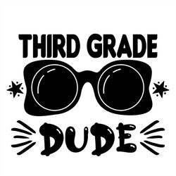 third grade dude silhouette svg, third grade svg, 3rd grade svg