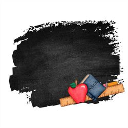 school supplies png, chalkboard svg, apple png