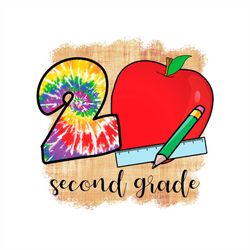 second grade svg png, 2 number png, apple png, pencil png