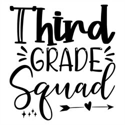 third grade squad silhouette svg, third grade svg, arrow heart svg