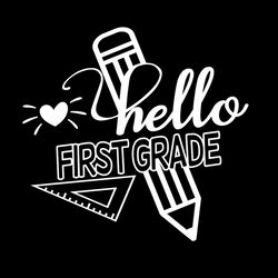 hello first grade silhouette svg, first grade svg, school svg