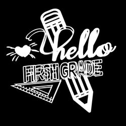 hello fifth grade silhouette svg, fifth grade svg, grade svg