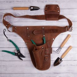 leather garden tool belt