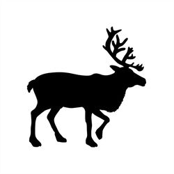black reindeer raise one leg svg silhouette