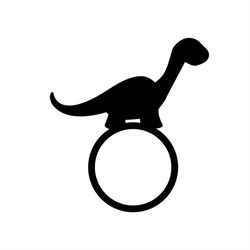 cute dinosaurs run on circles svg silhouette