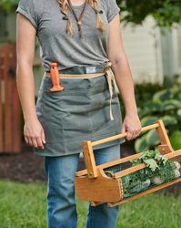 garden waist apron in wax cotton