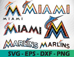 miami marlins logo, bundle logo, svg, png, eps, dxf