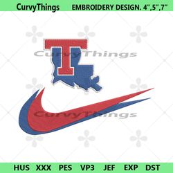 louisiana tech bulldogs double swoosh nike logo embroidery design file