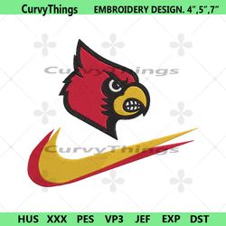 louisville cardinals double swoosh nike logo embroidery design file