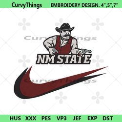 new mexico state aggies double swoosh nike logo embroidery design file