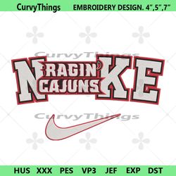 louisiana ragin' cajuns nike logo embroidery design download file