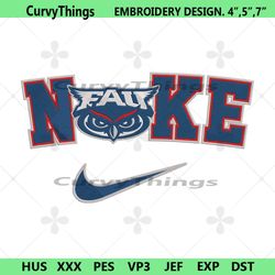 florida atlantic owls nike logo embroidery design download file