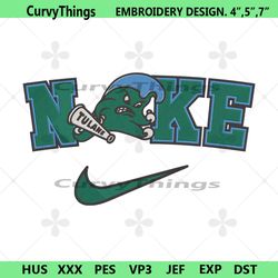 tulane green wave nike logo embroidery design download file