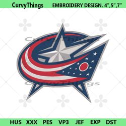 columbus blue jackets logo nhl team embroidery design file