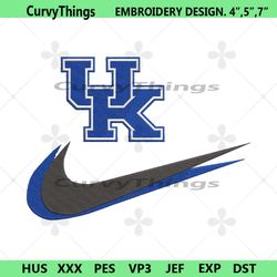 kentucky wildcats double swoosh nike logo embroidery design file