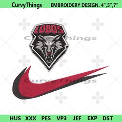 new mexico lobos double swoosh nike logo embroidery design file