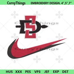 san diego state aztecs double swoosh nike logo embroidery design file