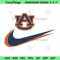 auburn tigers double swoosh nike logo embroidery design file