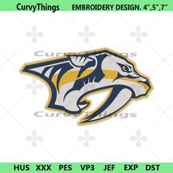 nashville predators logo nhl team embroidery design file