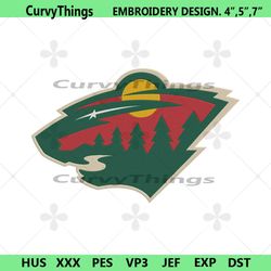 minnesota wild logo nhl team embroidery design file