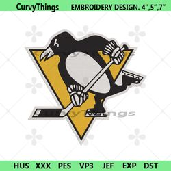 pittsburgh penguins logo nhl team embroidery design file