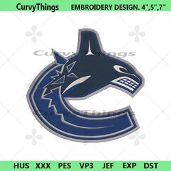 vancouver canucks logo nhl team embroidery design file