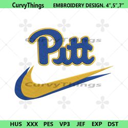 pittsburgh panthers double swoosh nike logo embroidery design file